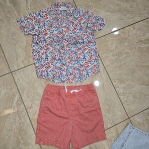Janie & Jack Floral Shirt and Shorts Set